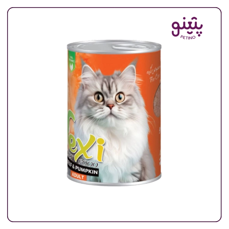 کنسرو گربه وکسی با طعم گوشت و کدو