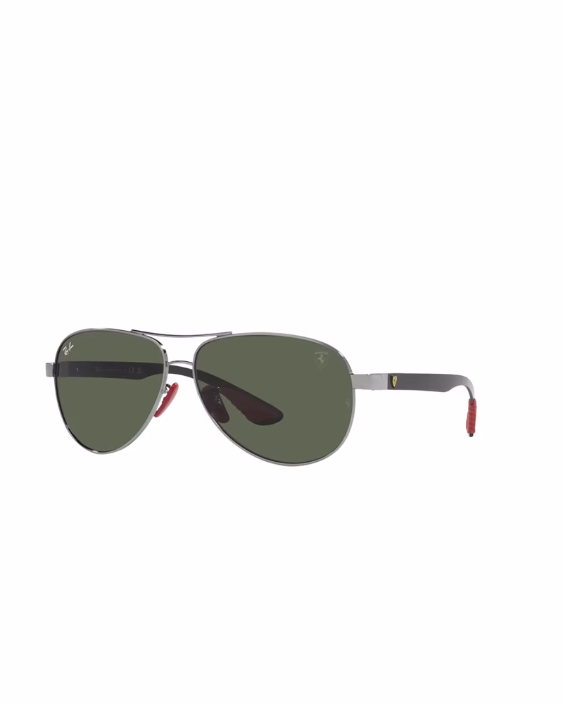 عینک آفتابی اسپرت ریبن مدل RayBan RB8331M - فريم نقره اي دسته مشكي عدسي مشكي فراري