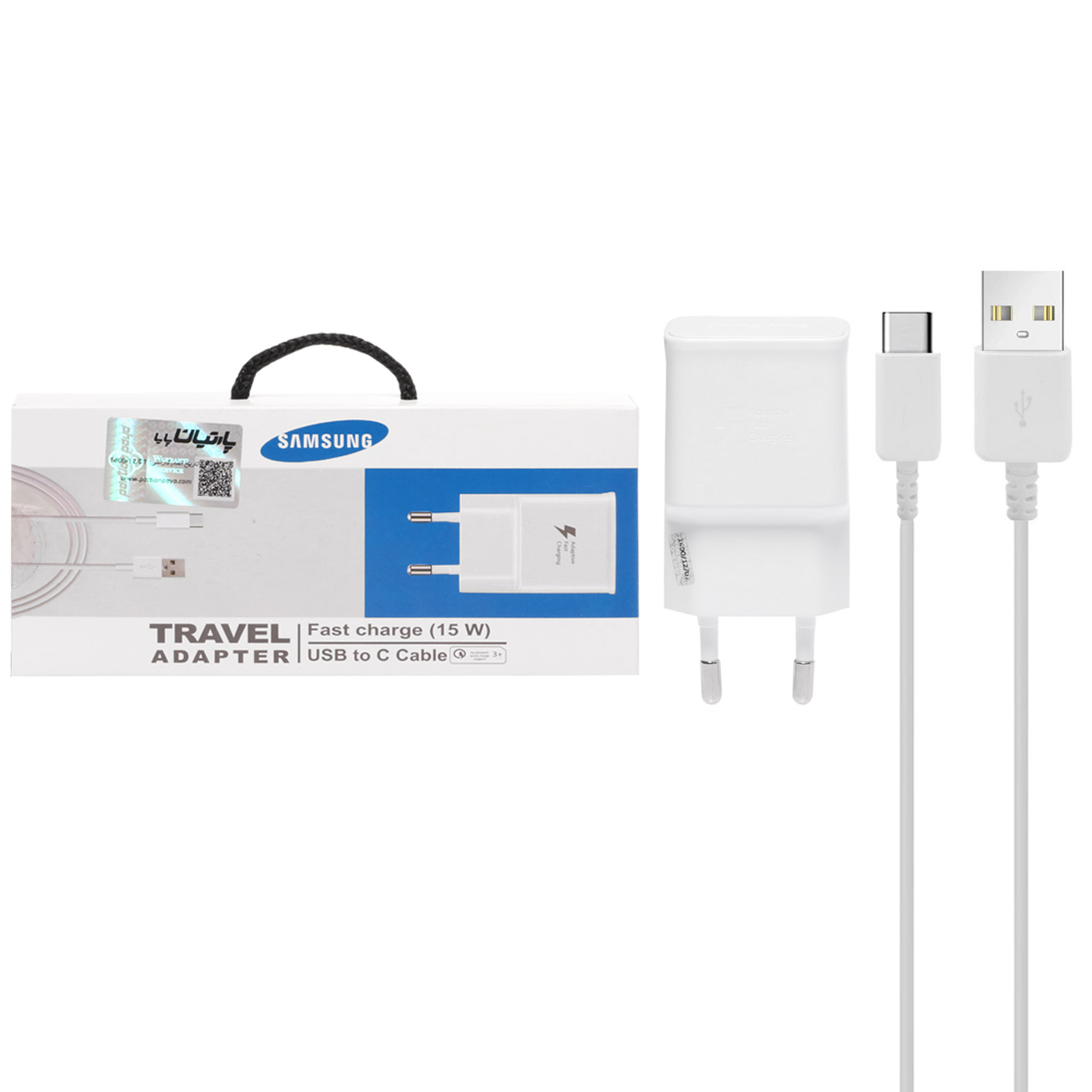 شارژر دیواری فست تک پورت Samsung به همراه کابل شارژ Type-C