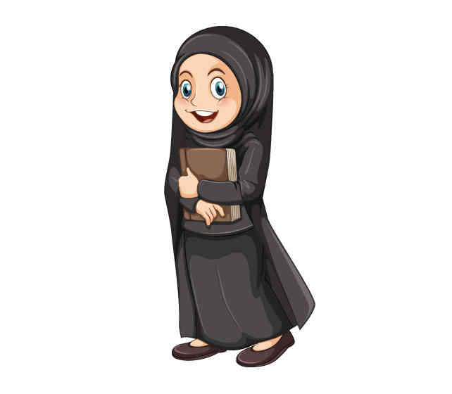 وکتور دانش آموز دختر چادری