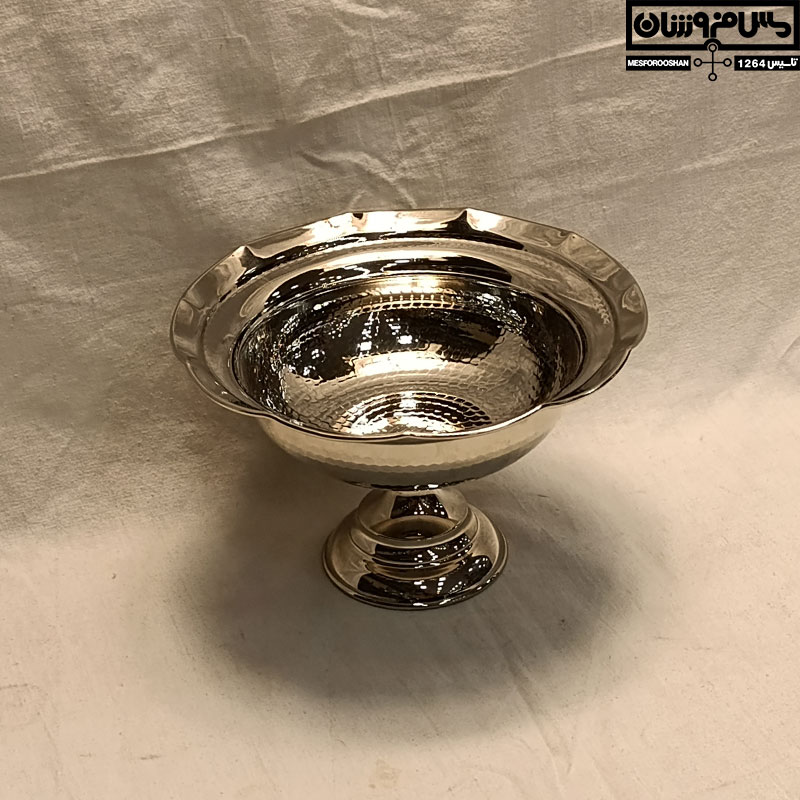 آجیل خوری مسی تک پایه آبکاری کروم مدل کولاک