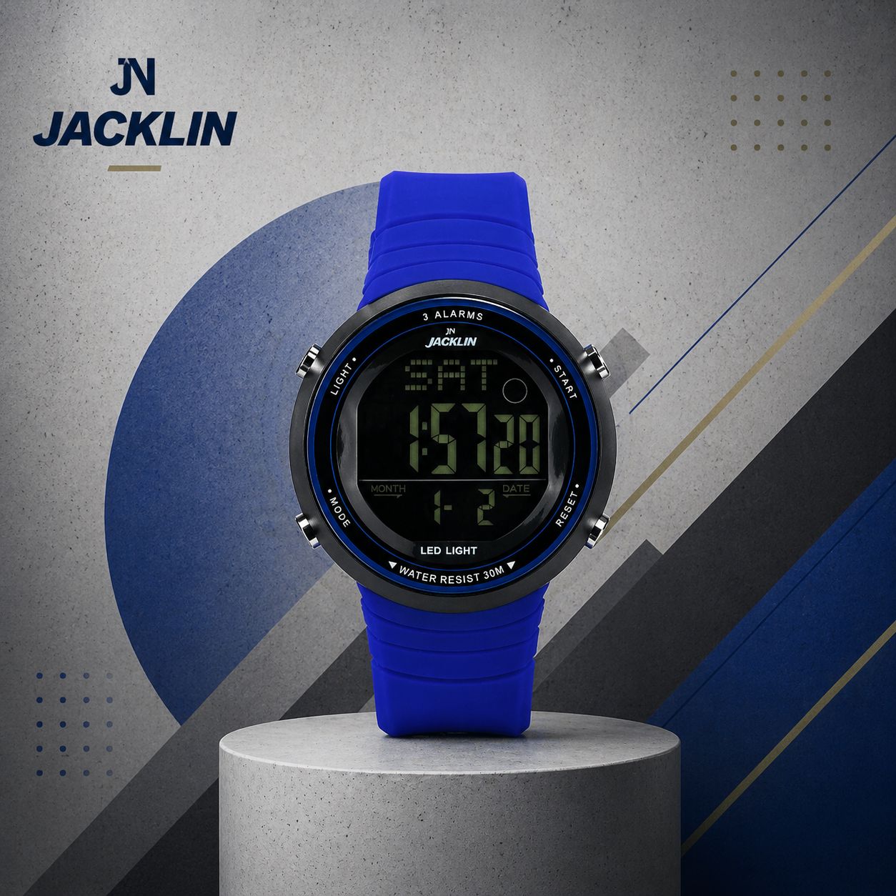 ساعت مچی اسپرت دیجیتال جاکلین آبی مدل JN-1399505M کد WH327 (nx)