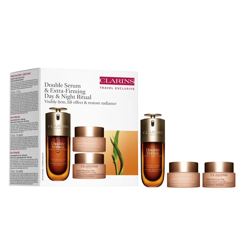 ست Clarins Double Serum & Extra-Firming Day & Night Ritual – Travel Exclusive
