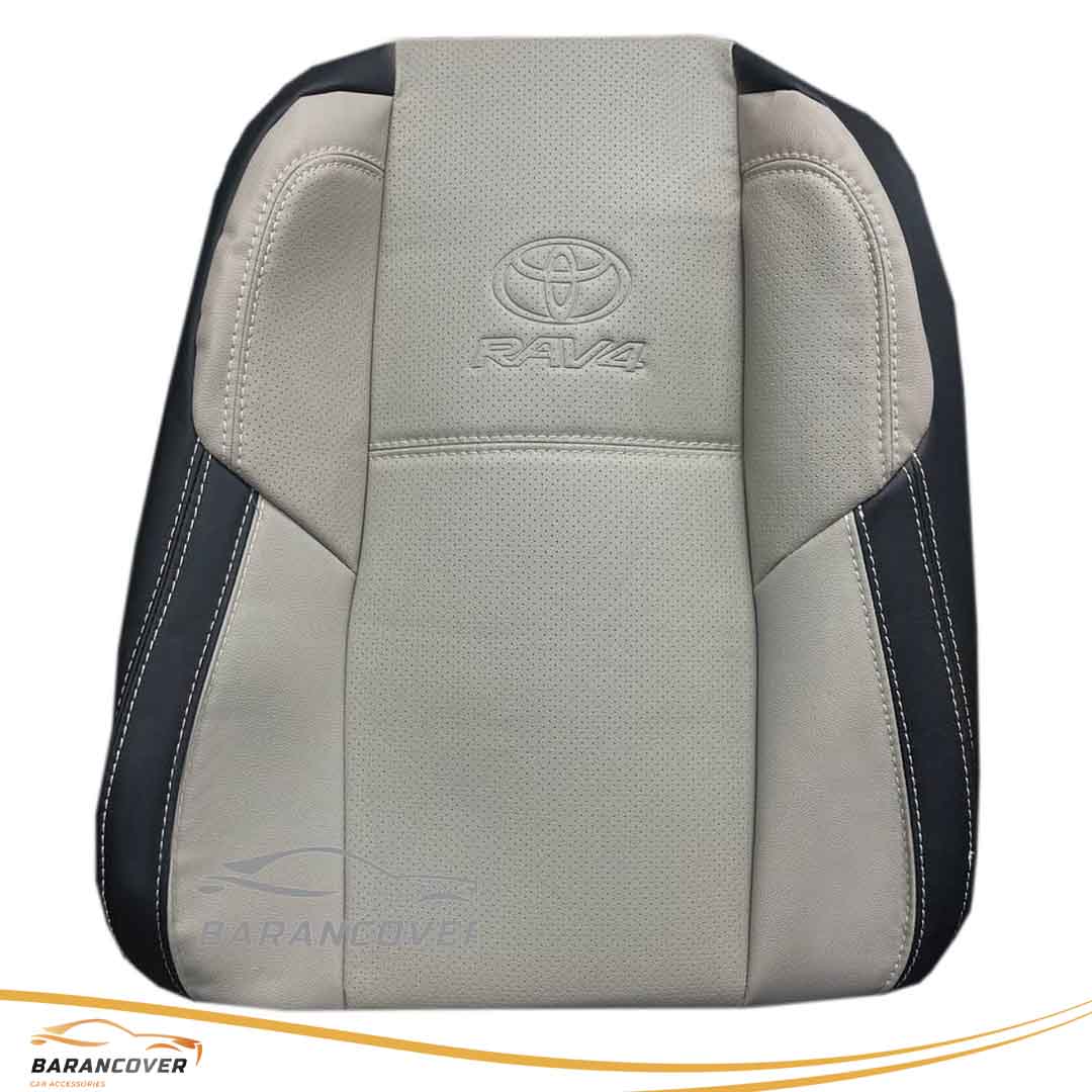 روکش صندلی تویوتا رافور RAV4 2013-2018 چرم رنگ مشکی کرم