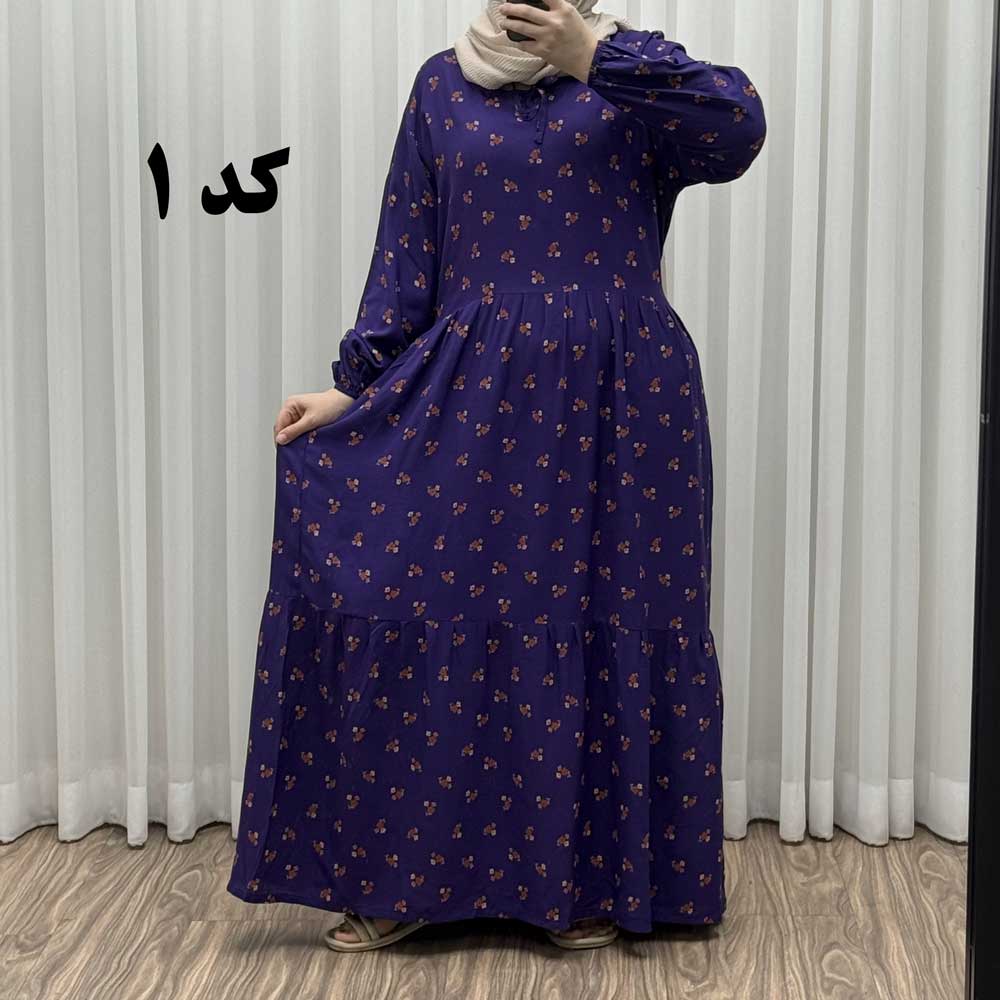 پیراهن گلریز چین‌دار آیدایی پاموق کد 1522 - کد-1