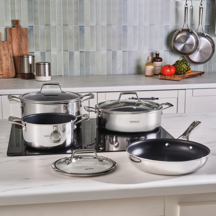 ست ۷ پارچه قابلمه استیل Karaca مدل Plasma Steel 3Ply