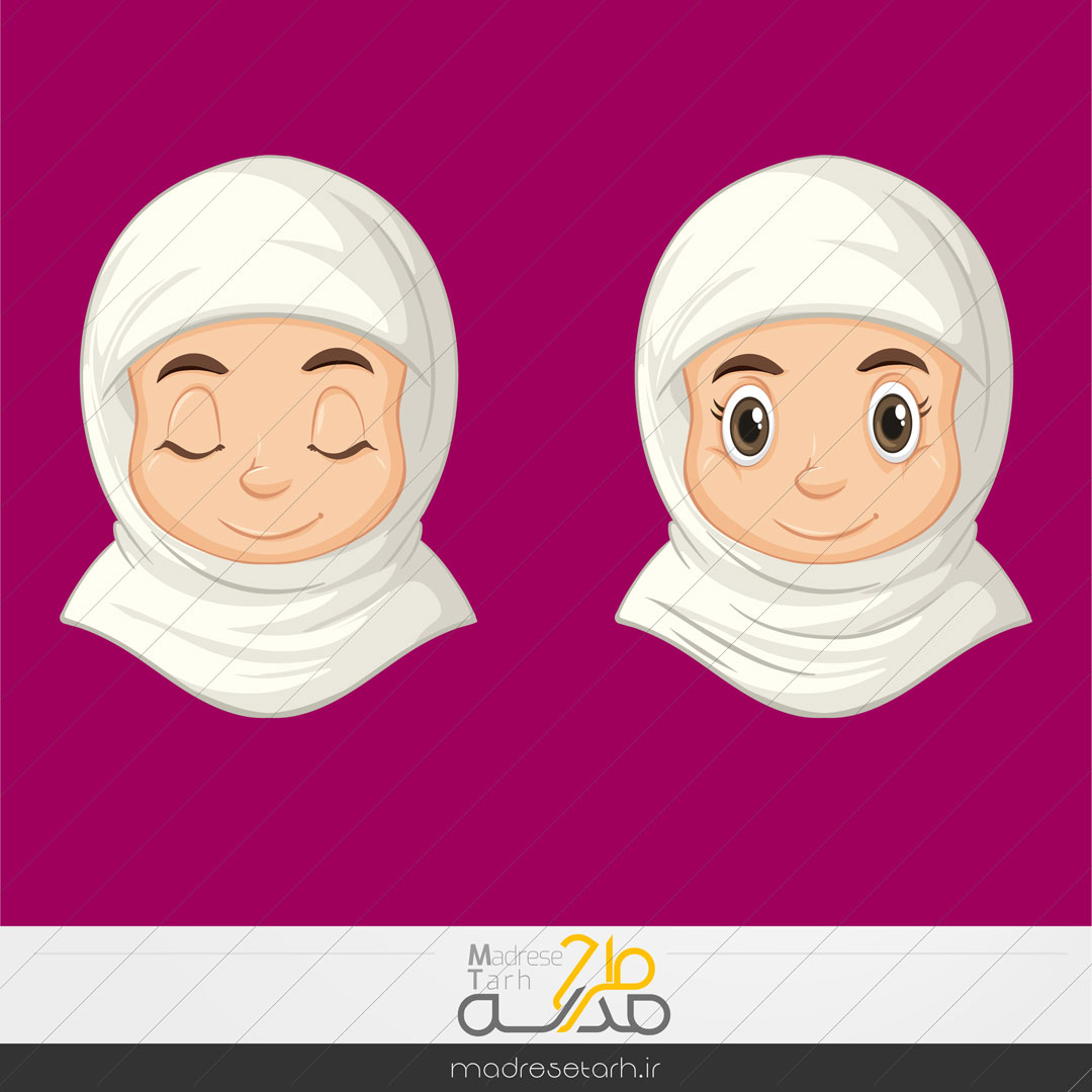 وکتور دانش آموز دختر طرح حجاب