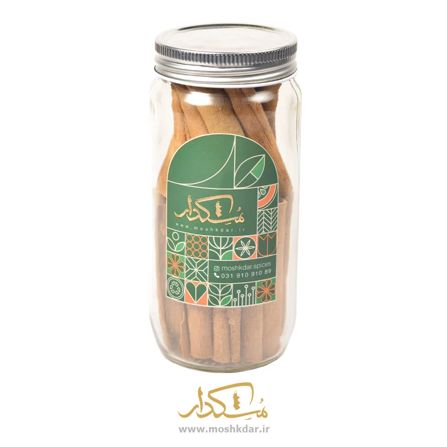 دارچین سیگاری شیشه بزرگ 140 گرمی