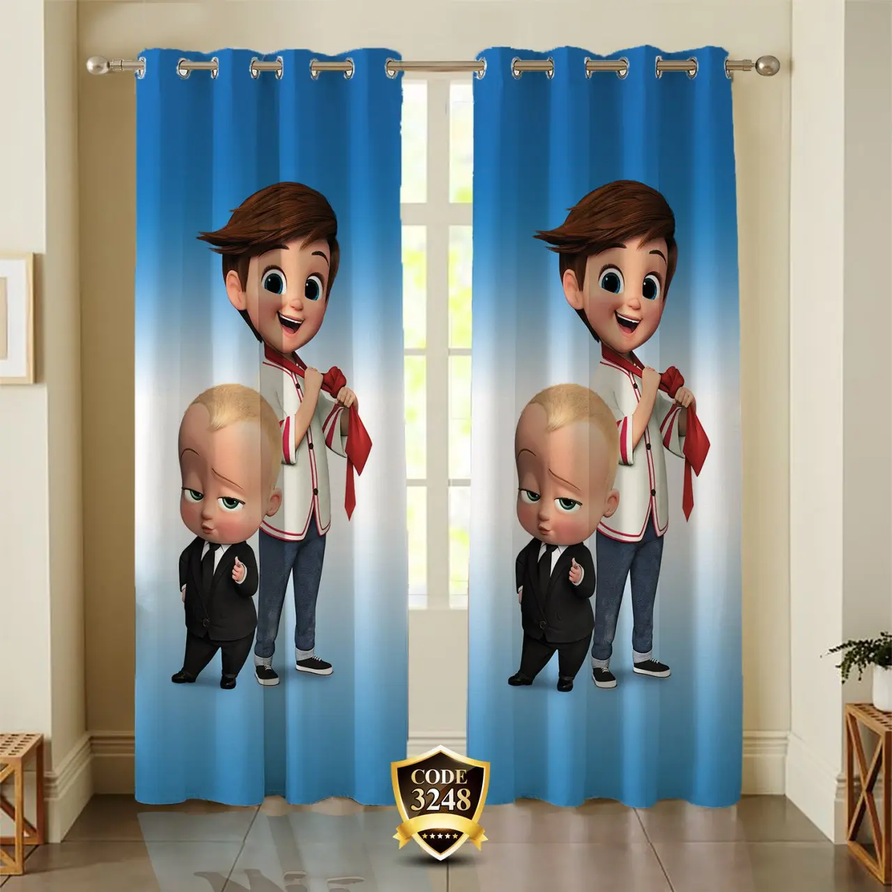ست فرش پرده بچه رئیس کدB448