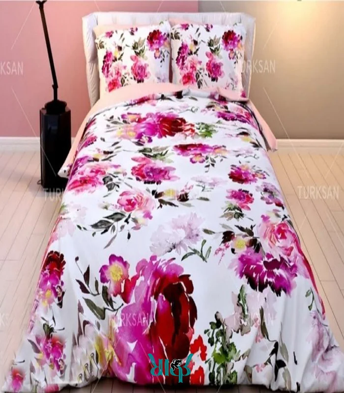 روتختی سفید گلدار دونفره کد d424