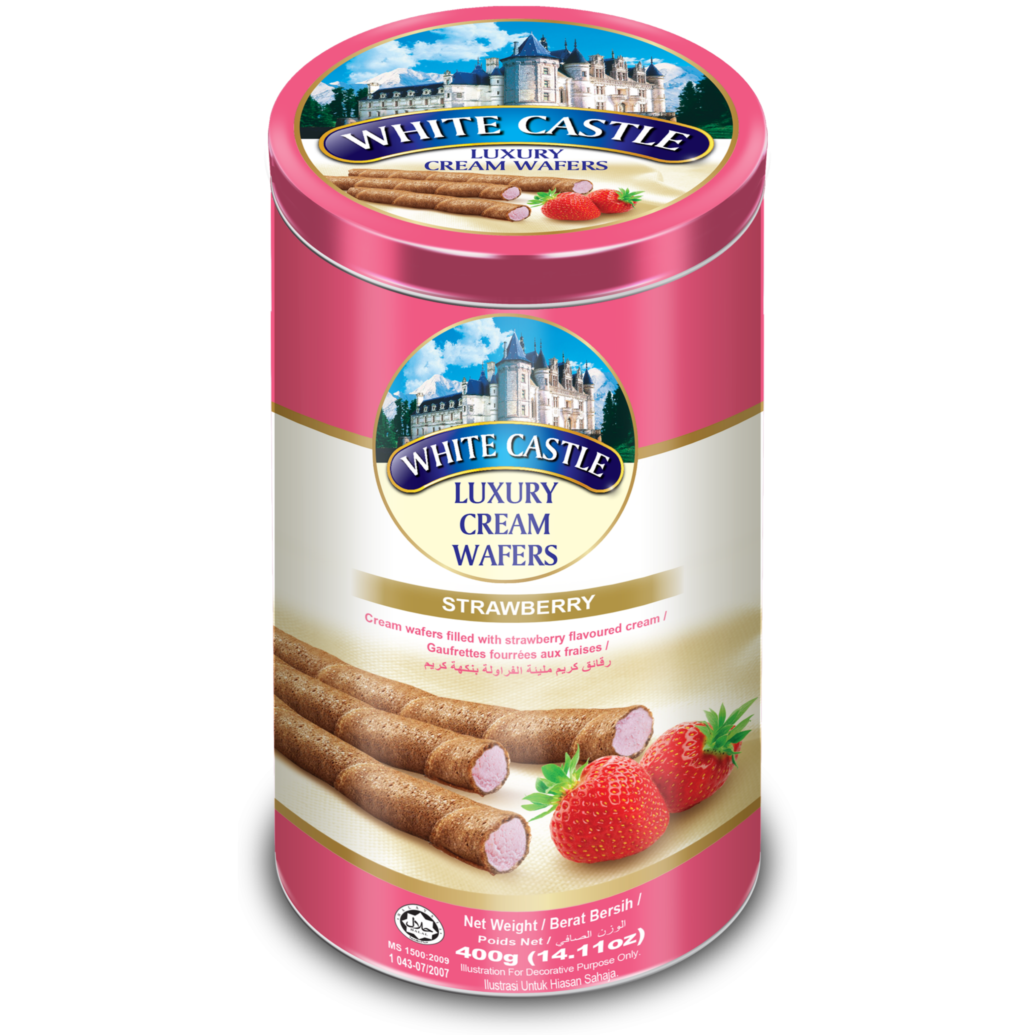 شوکو رول توت فرنگی وایت کستل (400gr)