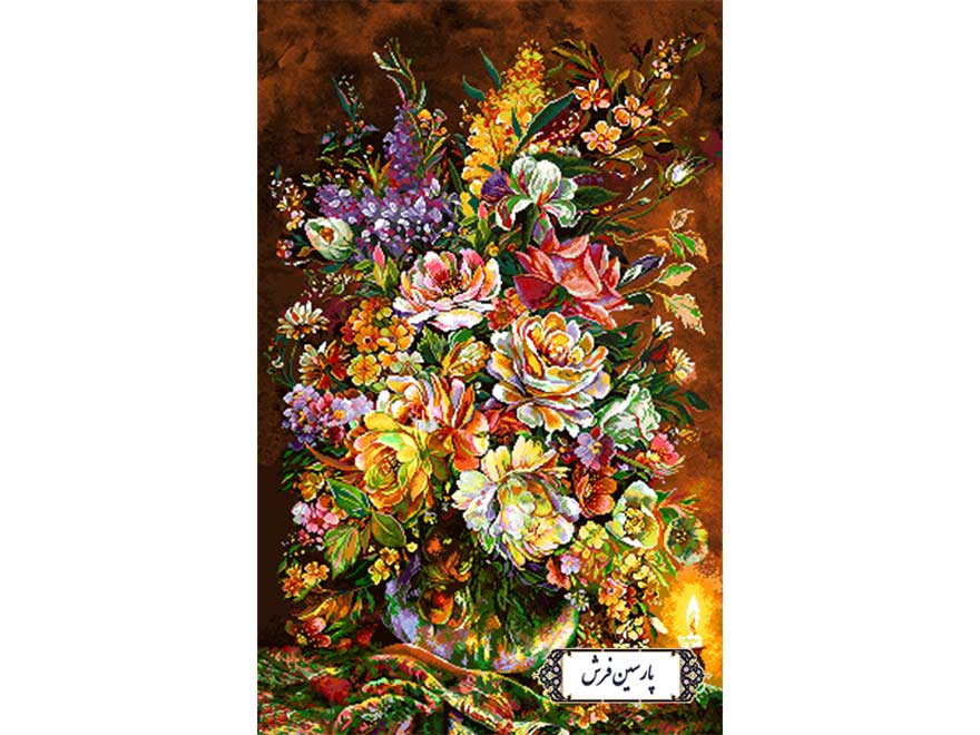 نخ و نقشه تابلو فرش طرح گل شب - کد NG1589