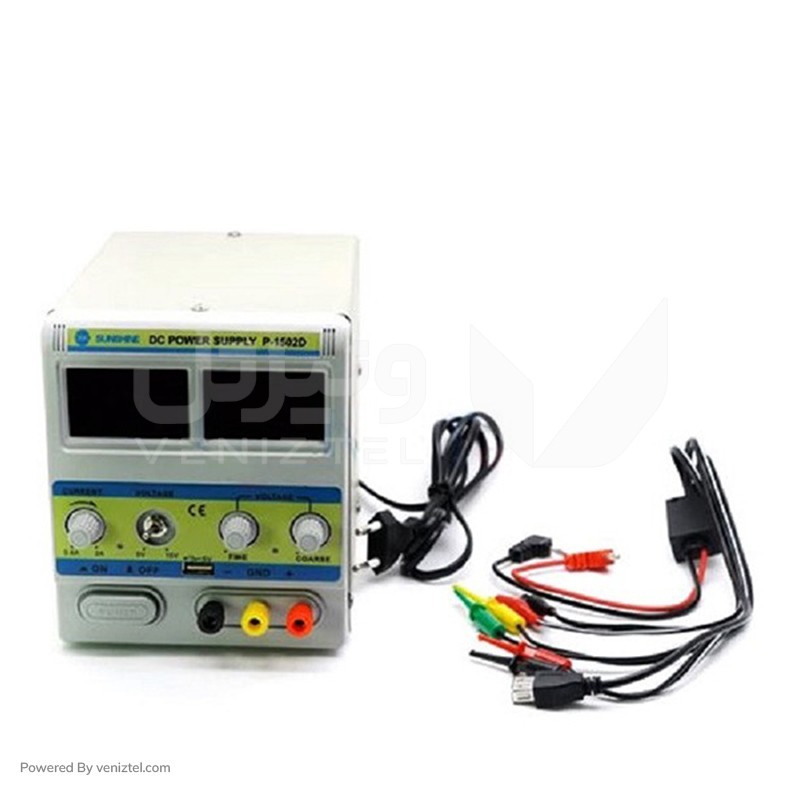 منبع تغذیه 15 ولت 2 آمپر سانشاین مدل P-1502D