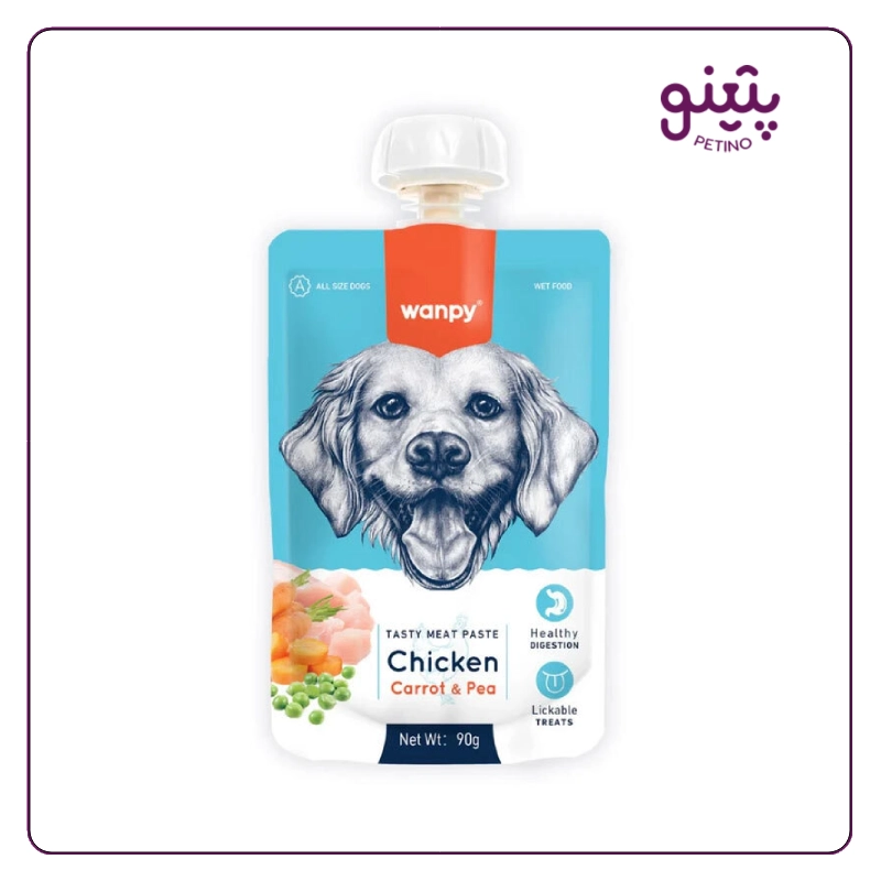 پودینگ سگ ونپی با طعم مرغ و هویج و نخود فرنگی