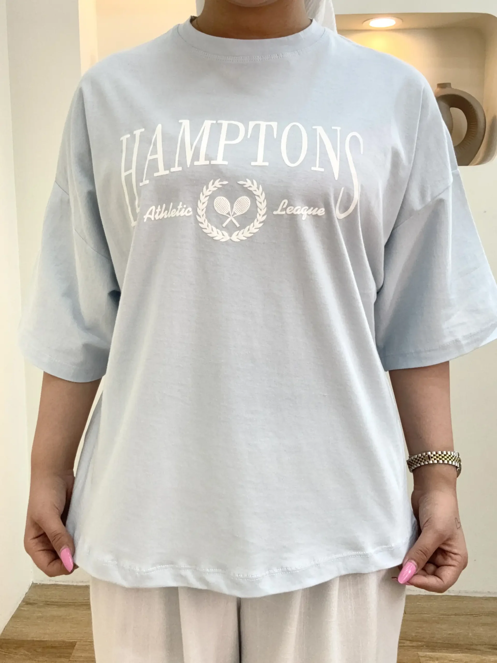 تیشرت 11866hamptons - آبی مه آلود