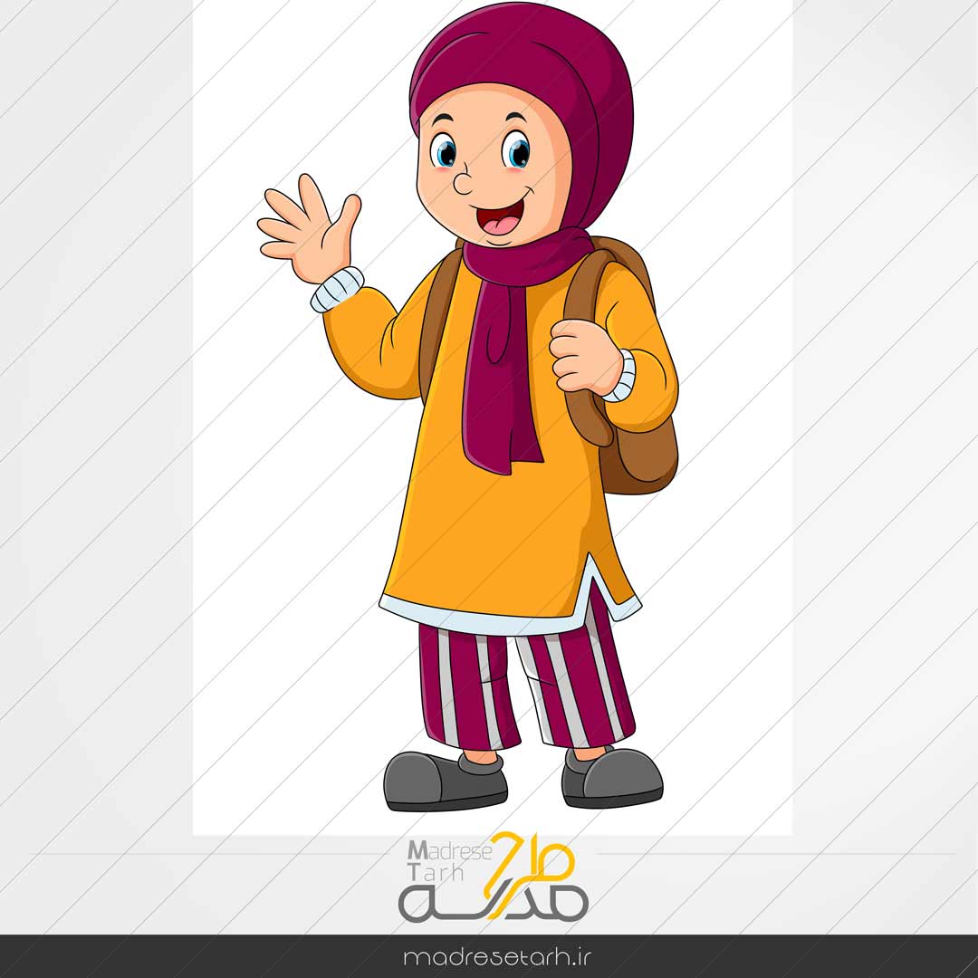 طرح وکتور دانش آموز باحجاب