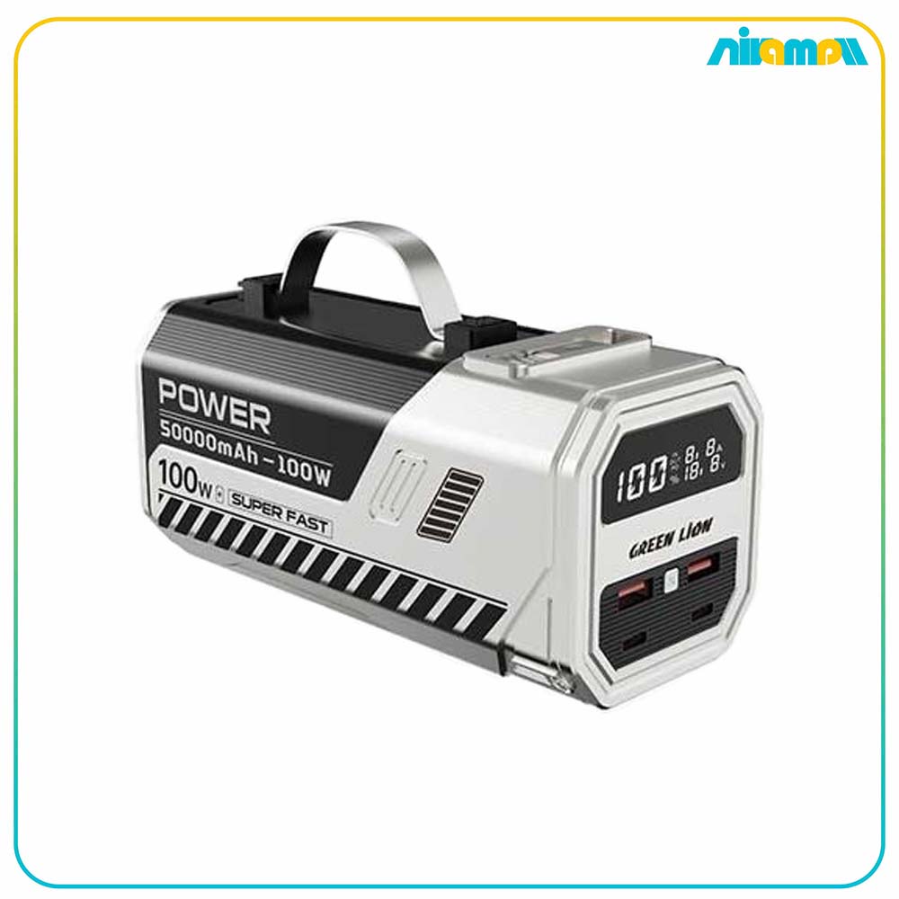 پاوربانک گرین لاین مدل Power Max 100W ظرفیت 50000 میلی آمپر ساعت
