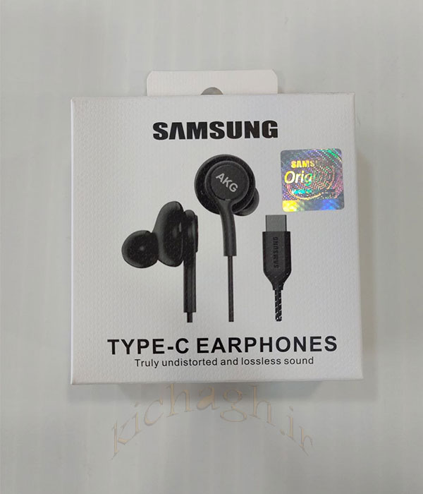هندزفری مدل AKG-EO-IC100 دو گوشی، با رابط USB Type-C