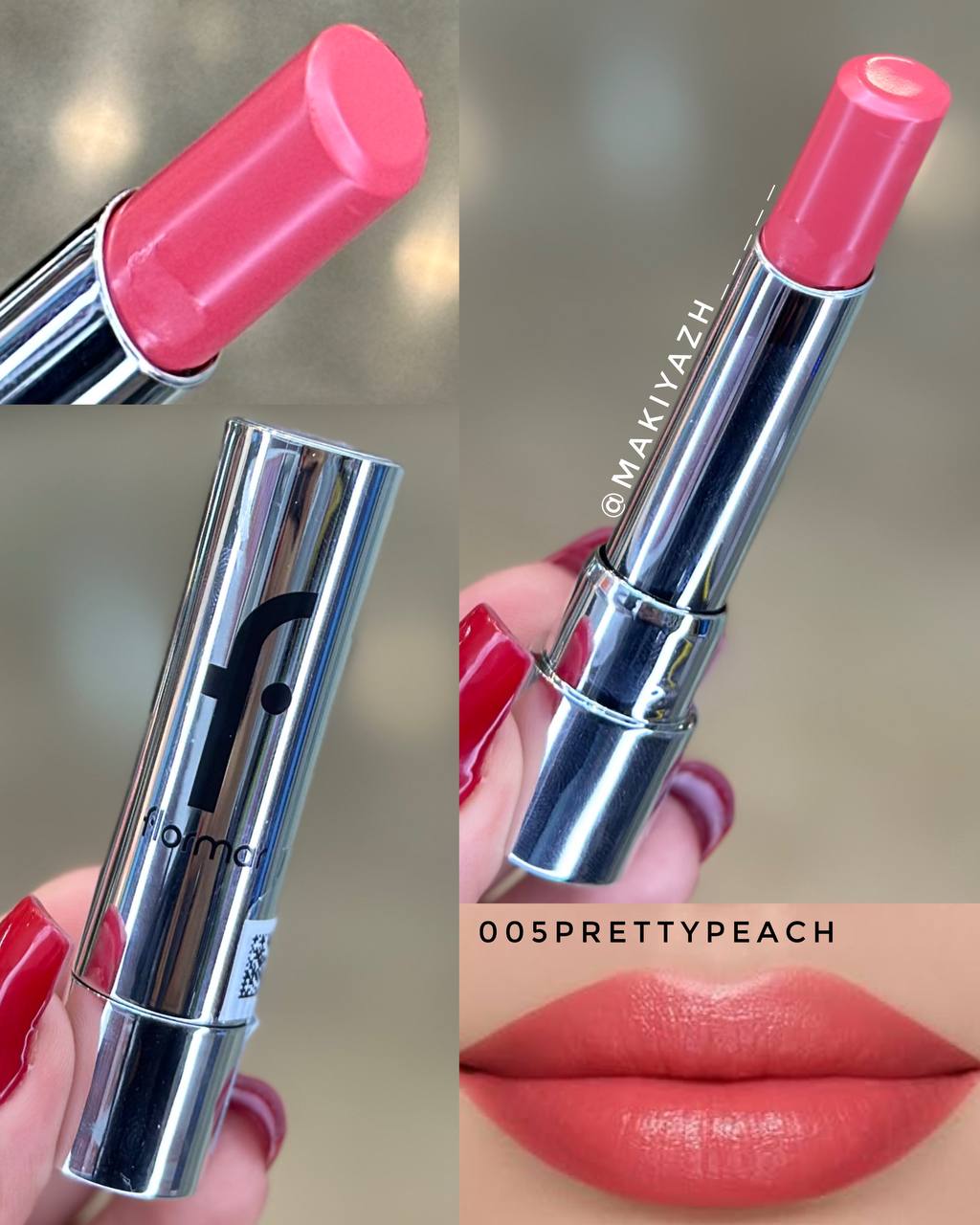 رژلب جامد براق فلورمار مدل Sheer Up کد005(رنگ PrettyPeach) (کپی)