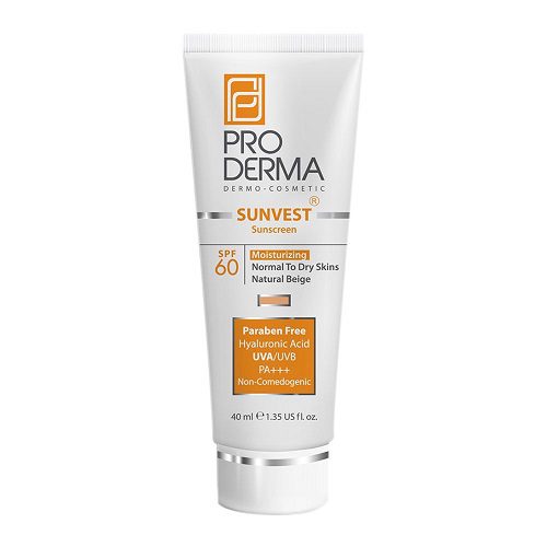 کرم ضد آفتاب و مرطوب کننده پرودرما بژ طبیعی  SPF60