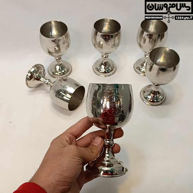 گیلاس مسی سایز ۳ مدل ساسی ست 6 تایی