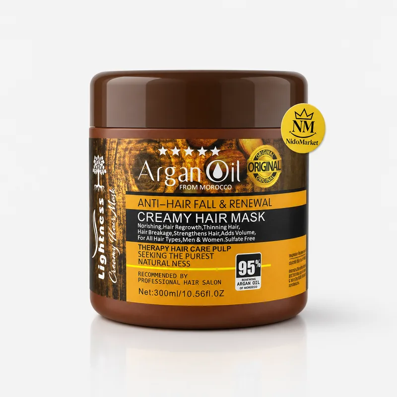 ماسک مو آرگان اویل لایتنس Lightness مدل Creamy Hair Mask حجم 300 میلیلیتر