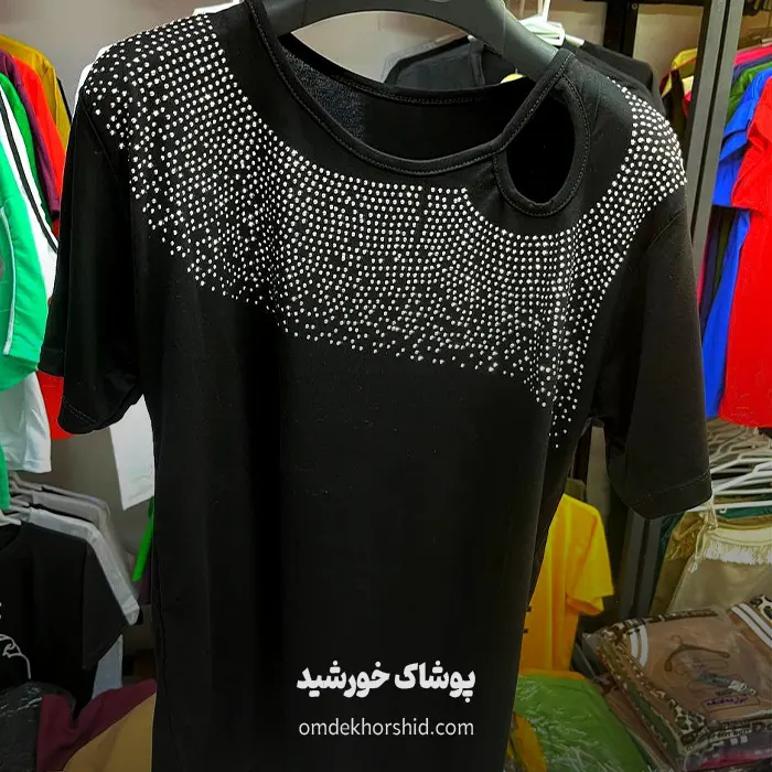 تیشرت مشکی نگینی کد 1