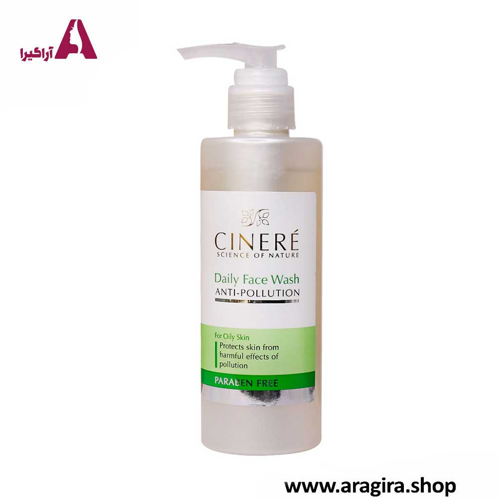 ژل شستشوی صورت ضدآلودگی هوا سینره 200ml مخصوص پوست چرب