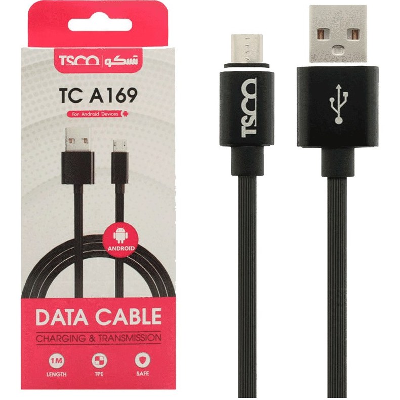 کابل تبدیل USB به microUSB تسکو مدل TC A169 طول ۱ متر