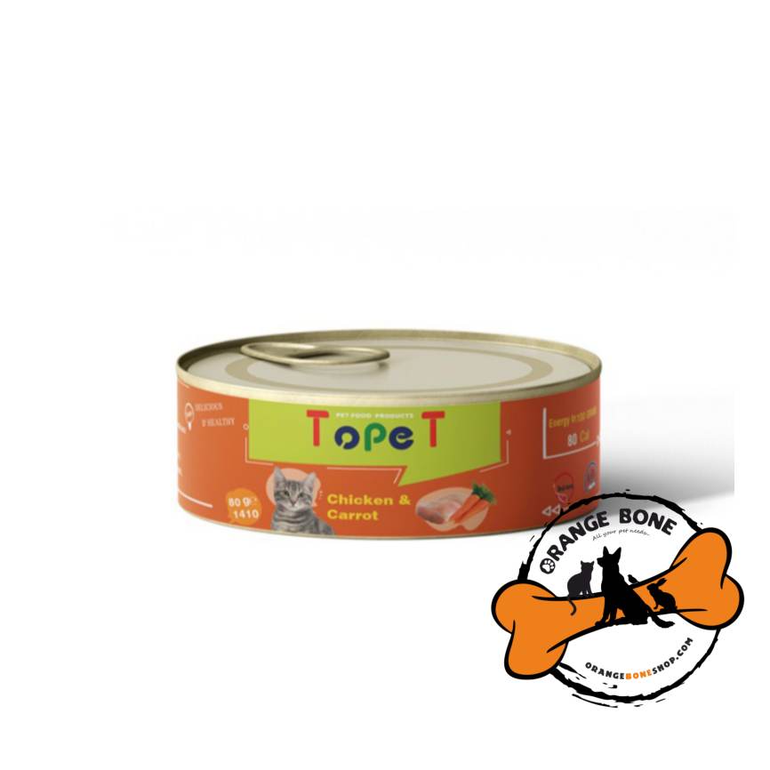 کنسرو نچرال گربه تاپت طعم مرغ و هویج (80 گرم)