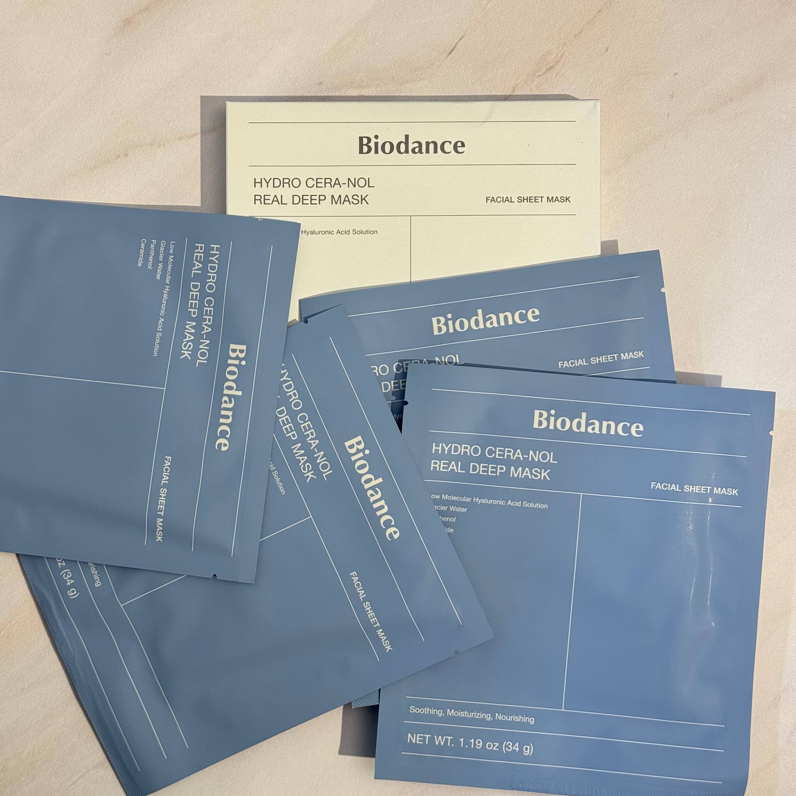ماسک ورقه ای آبرسان و تقویت کننده بایودنس پک 4 ورقی Biodance Hydro Cera-nol Real Deep Mask