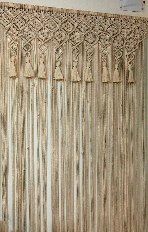 پرده مکرومه کد 173 برند گره چی و رنگ دلخواه