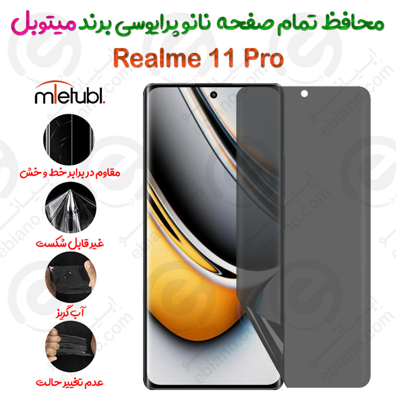 محافظ تمام صفحه نانو پرایوسی ریلمی 11 پرو برند میتوبل