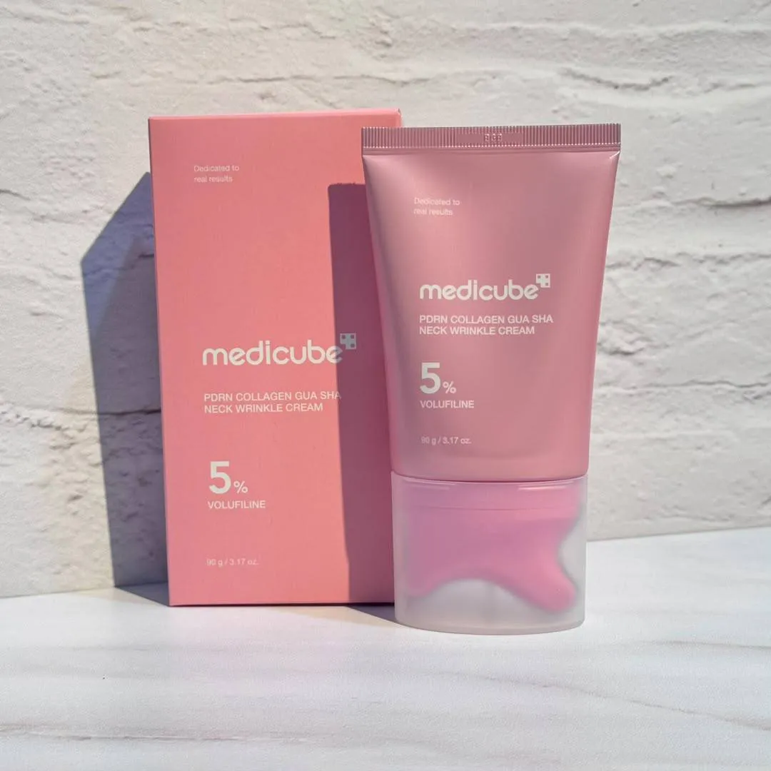 کرم گواشا ضد چروک و سفت‌ کننده گردن PDRN مدی کیوب Medicube PDRN Collagen Gua Sha Neck Wrinkle Cream