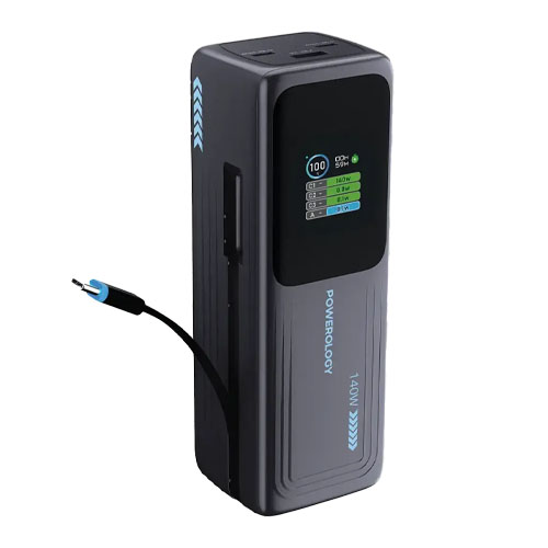 پاوربانک پاورولوژی ساندرآمپ 30000 میلی‌آمپری 140 وات (Power Bank Powerology Thunderamp 30000mAh 140W)