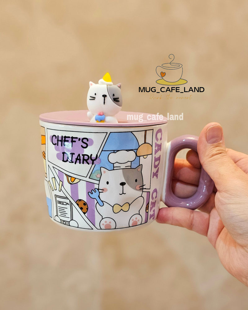 ماگ گربه درب سیلیکونی کد 3257