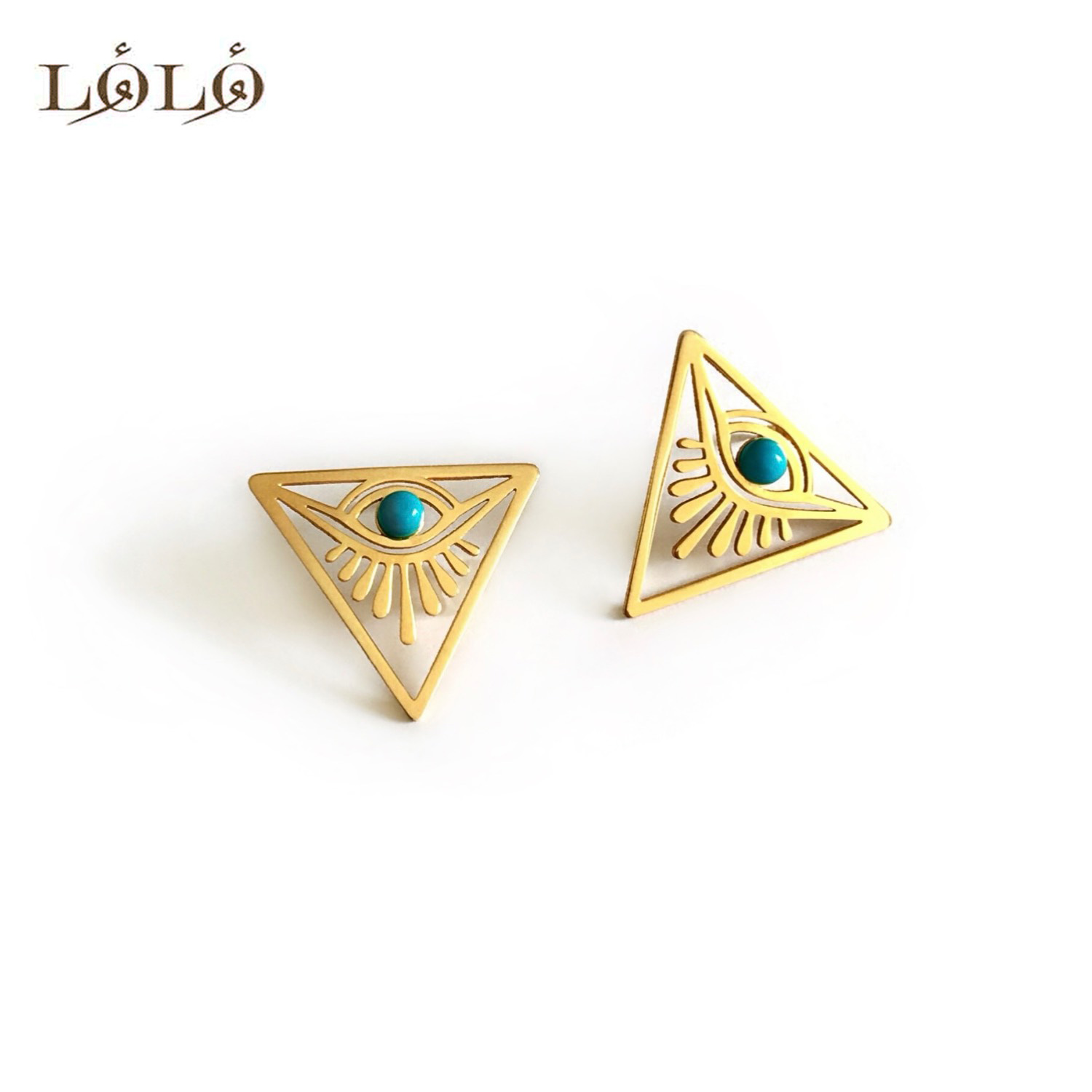 گوشواره نقره چشم و فیروزه