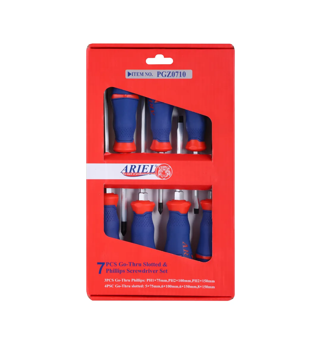 ست پیچ گوشتی ضربهخور 7 عددی آریل مدل PGZ0710