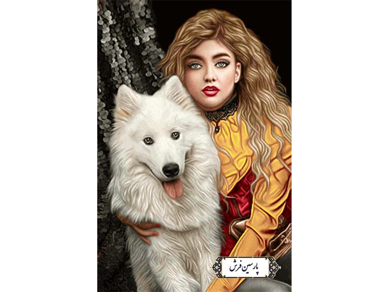 نخ و نقشه تابلو فرش طرح دختر و گرگ - کد NC6441