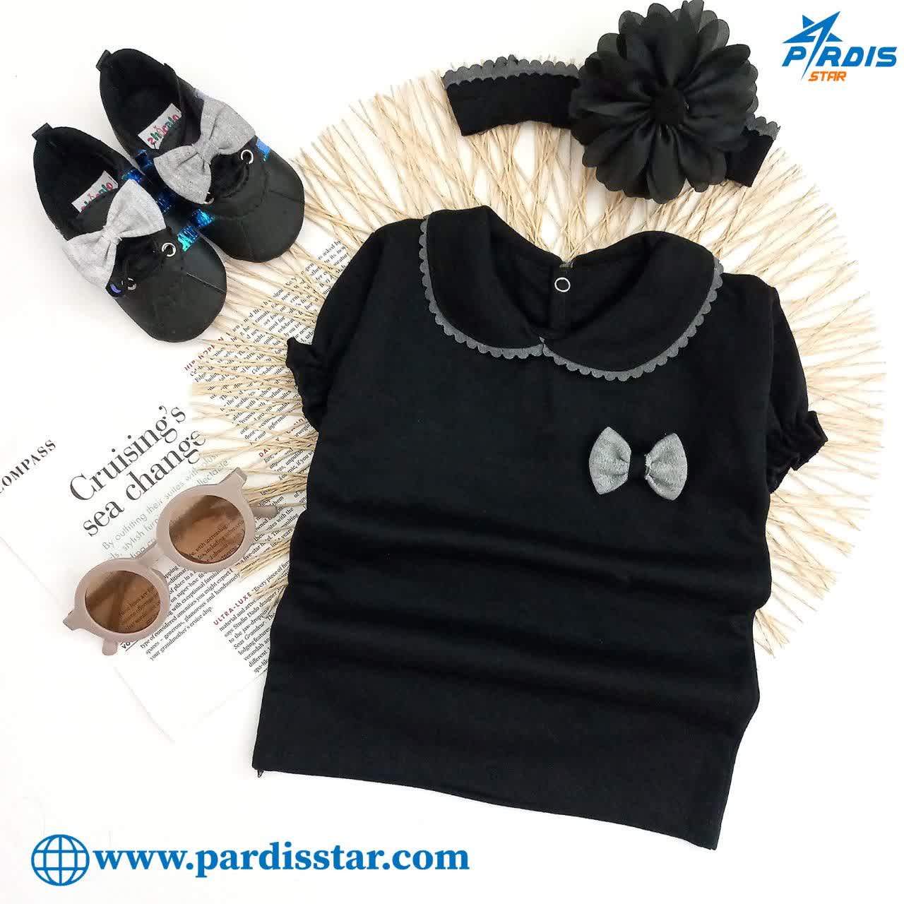 تیشرت نوزادی تا کودک بچگانه دخترانه مشکی محرمی کد 481