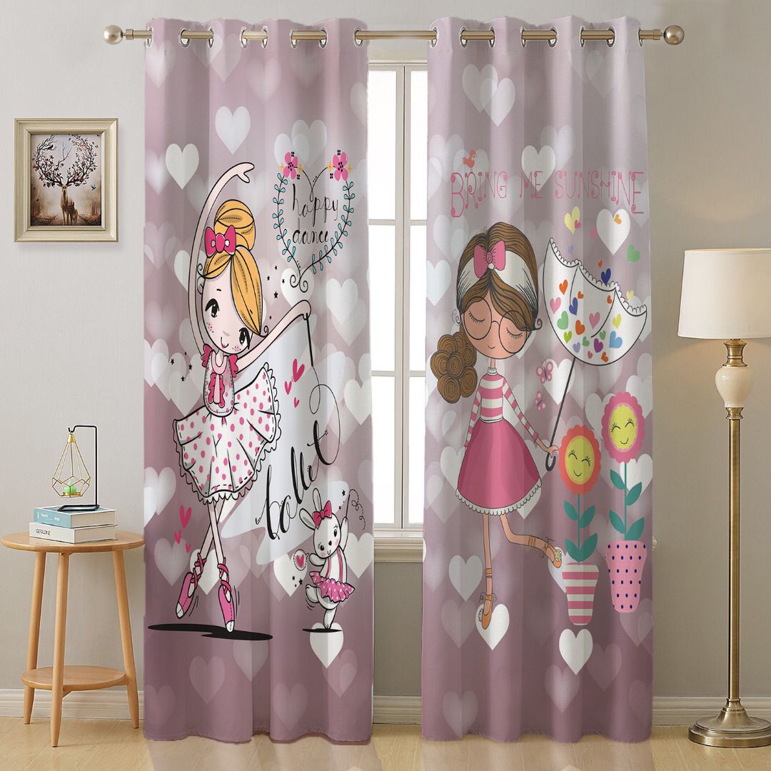 ست فرش پرده دخترانه زمینه کالباسی B392