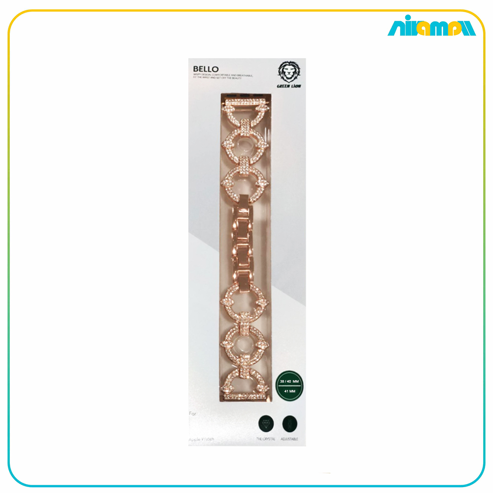 بند ساعت گرین لاین مدل Bello Cyrstal مناسب برای اپل واچ 38/40/41 میلی متری