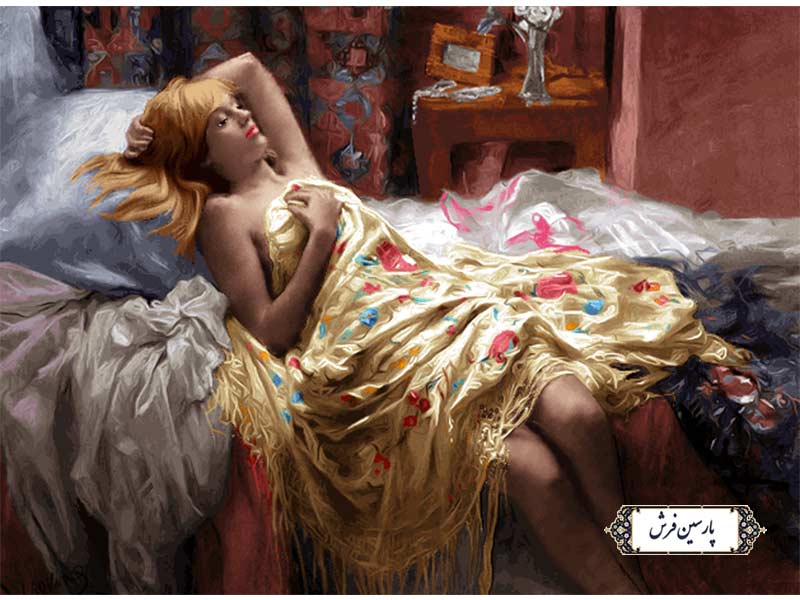 نخ و نقشه تابلو فرش طرح رویای دختر - کد NC6372