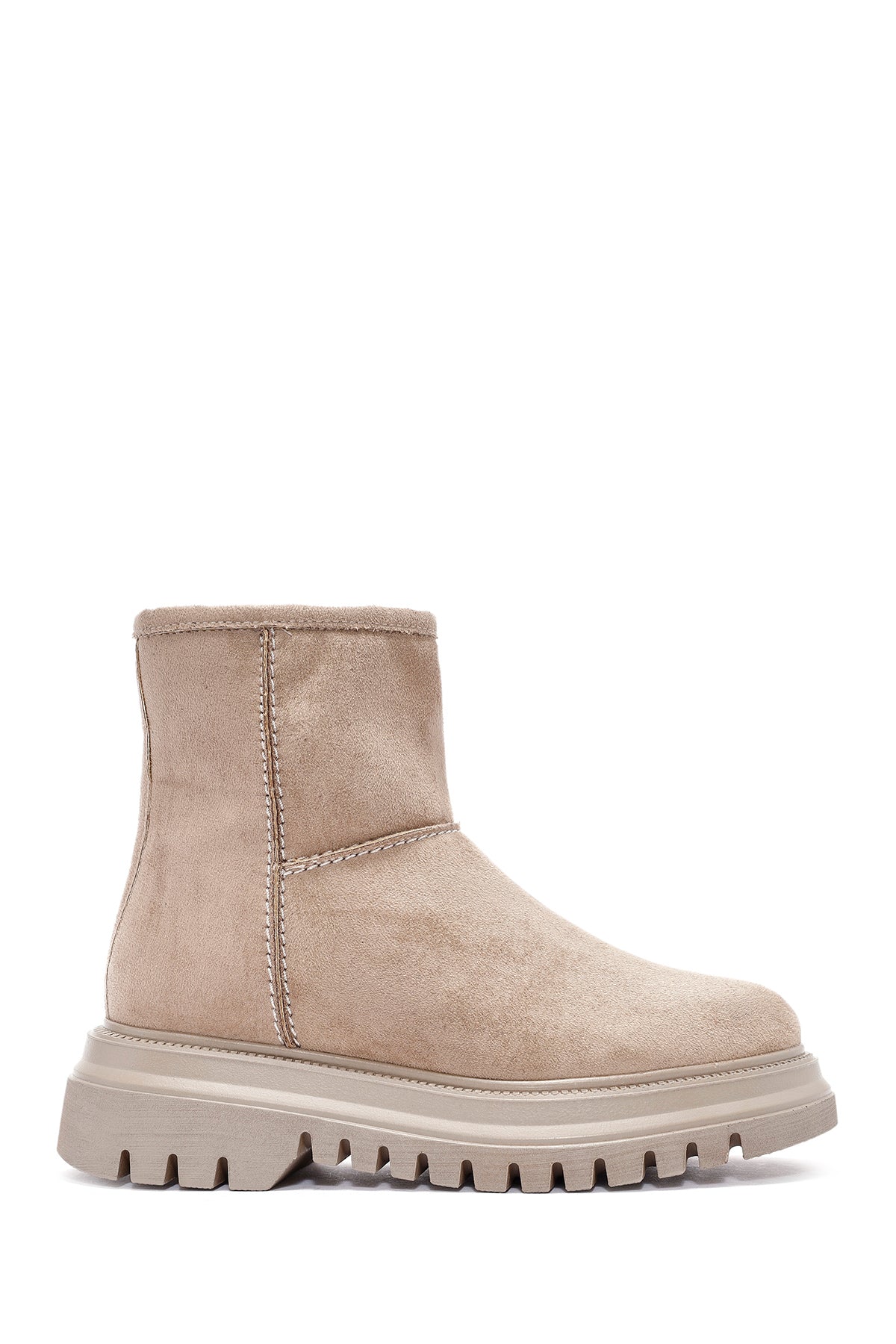 بوت زنانه جیر بژ زیپ دار دری مد