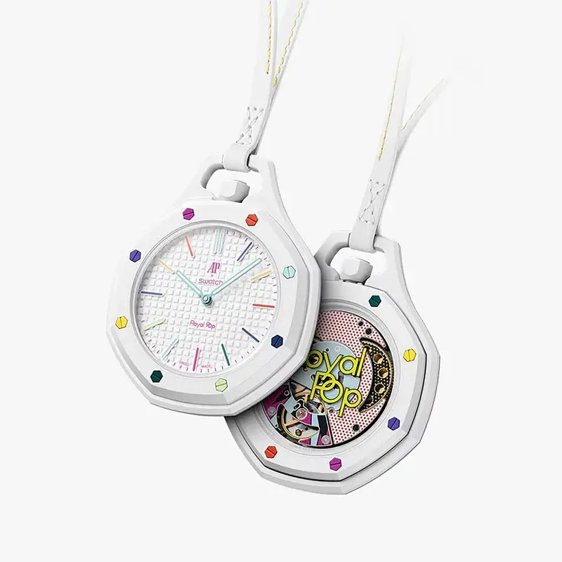 ساعت جیبی زنانه و مردانه Ocho Negro طرح Royal Pop کپی سفید