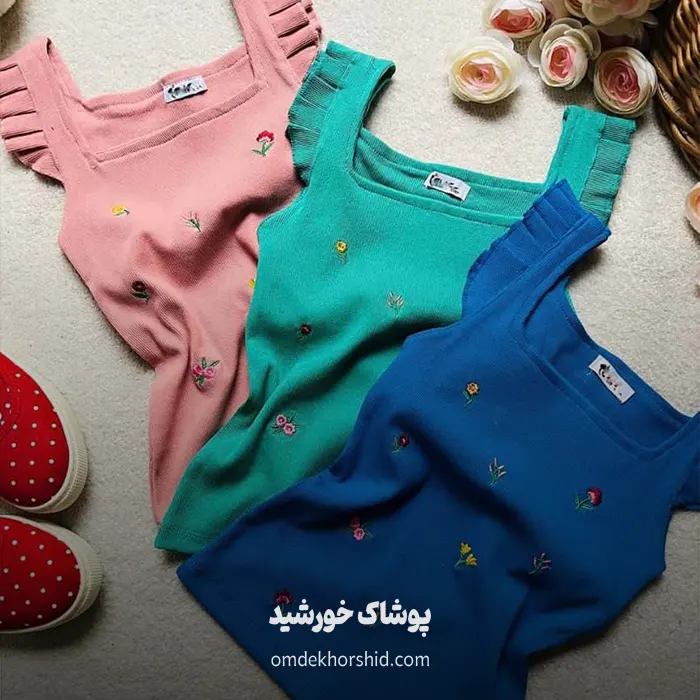 کراپ سرشانه دلبر گلدوزی