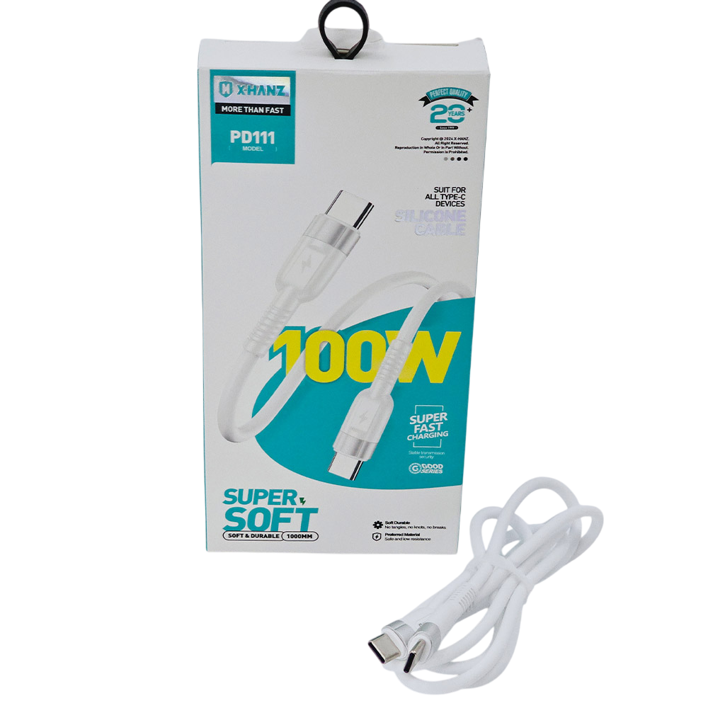 کابل سوپر فست شارژ تایپ سی X-HANZ مدل PD111