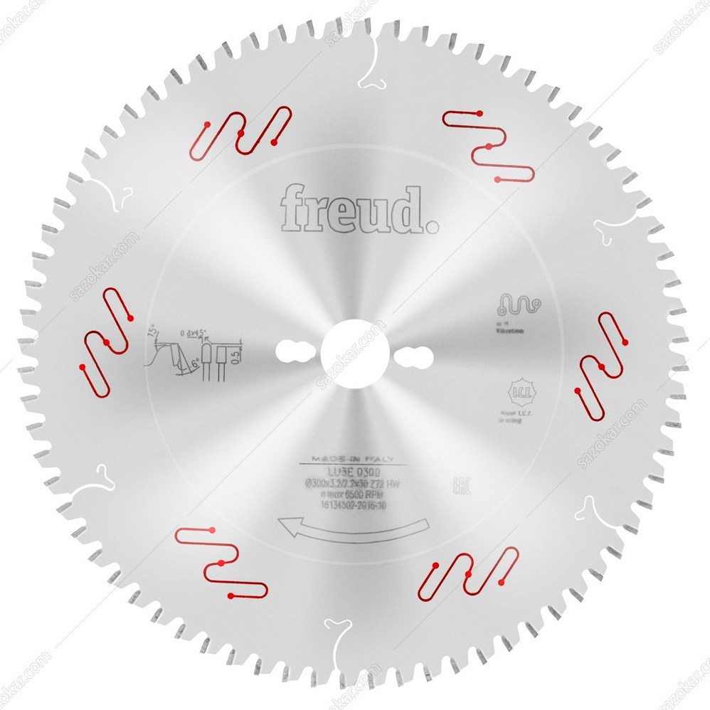 تیغ اره الماسه 72دنده 30*3/2*300 لمينيت TF فرود LU3E0300
