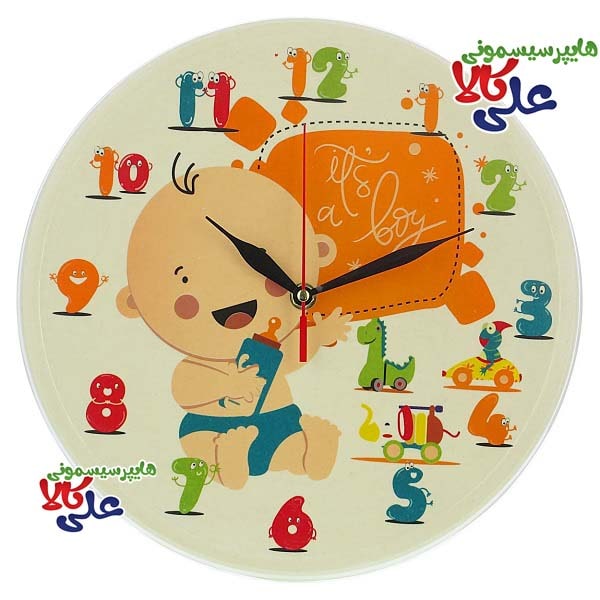 ساعت دیواری بامبو کودک طرح بچه Baby
