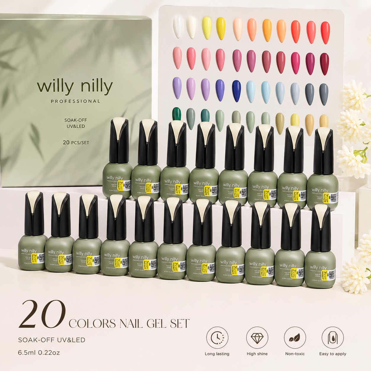 پکیج لاک ژل ۲۰ عددی ویلی نیلی willy nilly- رنگبندی به انتخاب شما